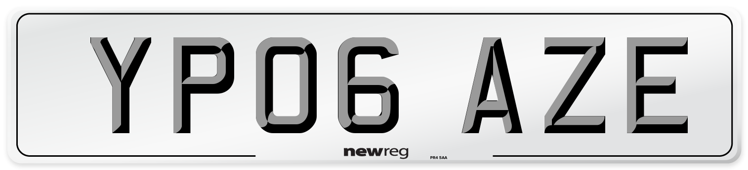 YP06 AZE Number Plate from New Reg